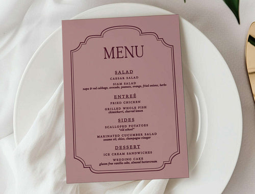 Border Menu Card - The Florentine Pavone Edit Semi-Custom Collections