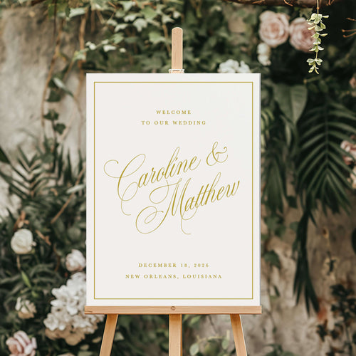 Calligraphy Wedding Welcome Sign - The Florentine Pavone Edit Semi-Custom Collections