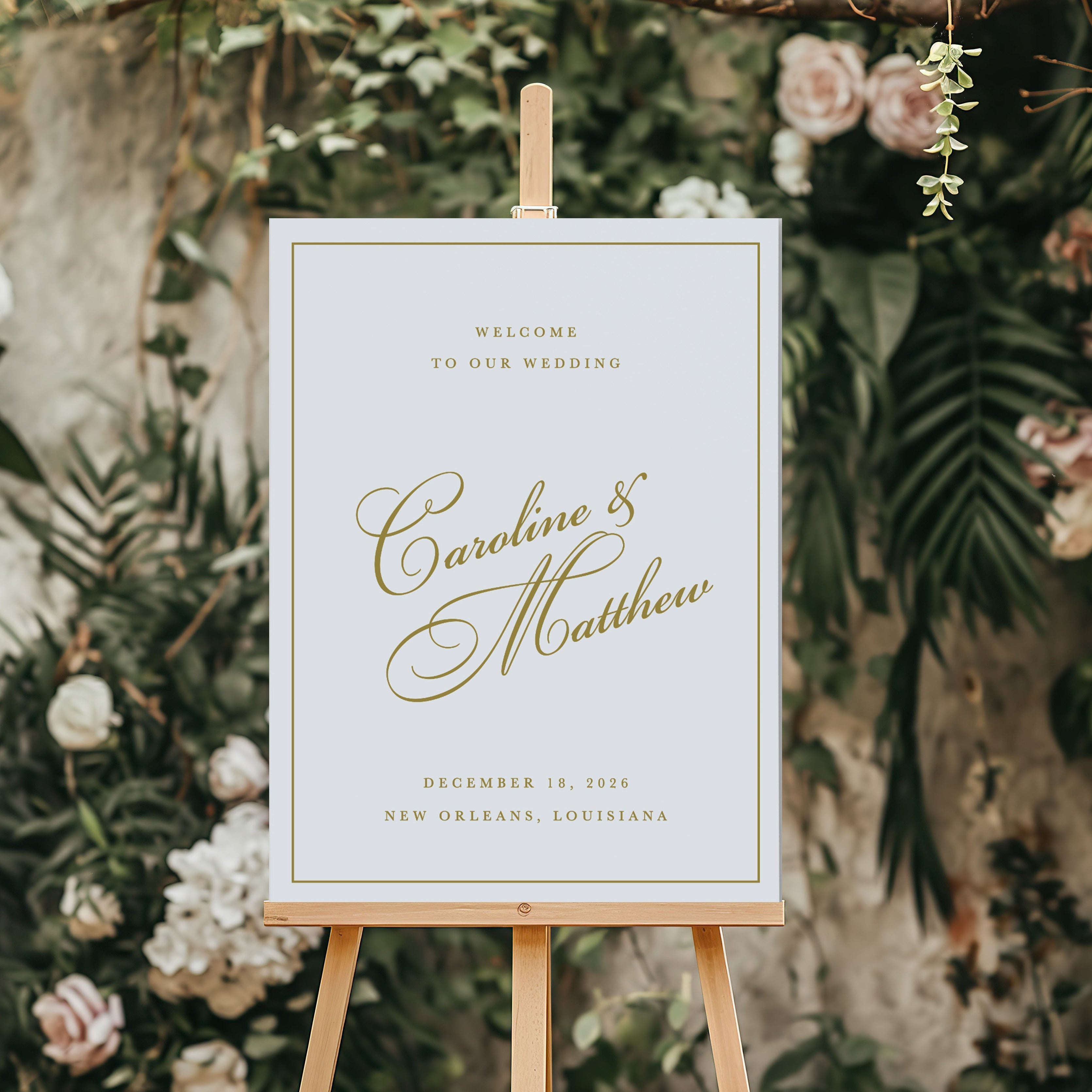 Calligraphy Wedding Welcome Sign - The Hydrangea Garden Edit Semi-Custom Collections
