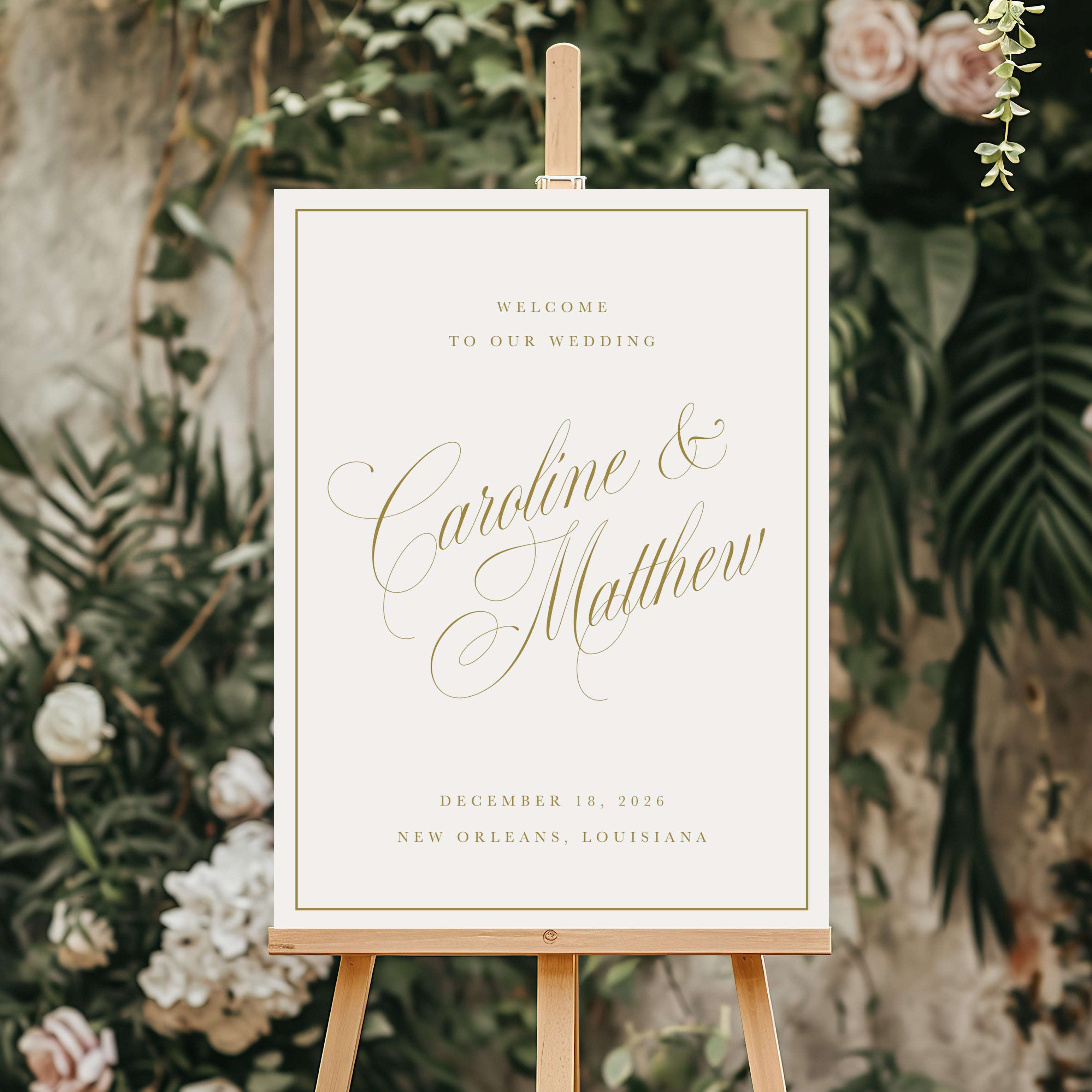 Calligraphy Wedding Welcome Sign - The Seraphina Signature Edit Semi-Custom Collections