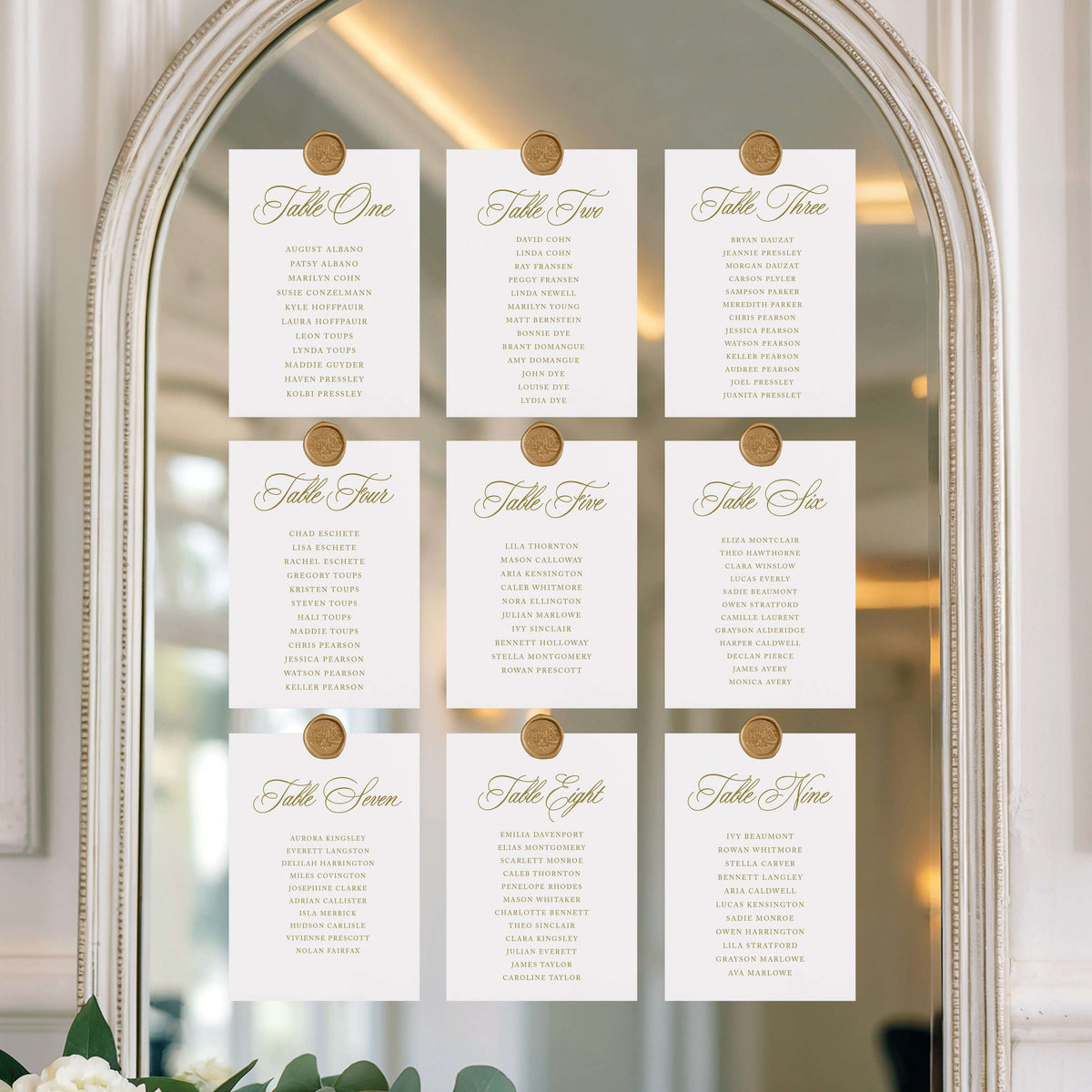 Large Table Assignment Table Assignment Cards – Semi-Custom Collections