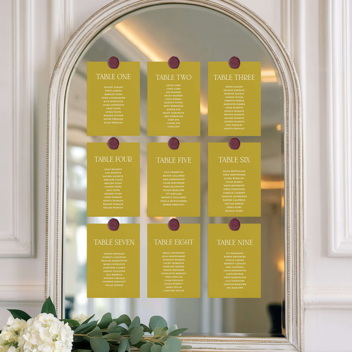 Key Assignment Card Table Assignment Cards – Semi-Custom Collections