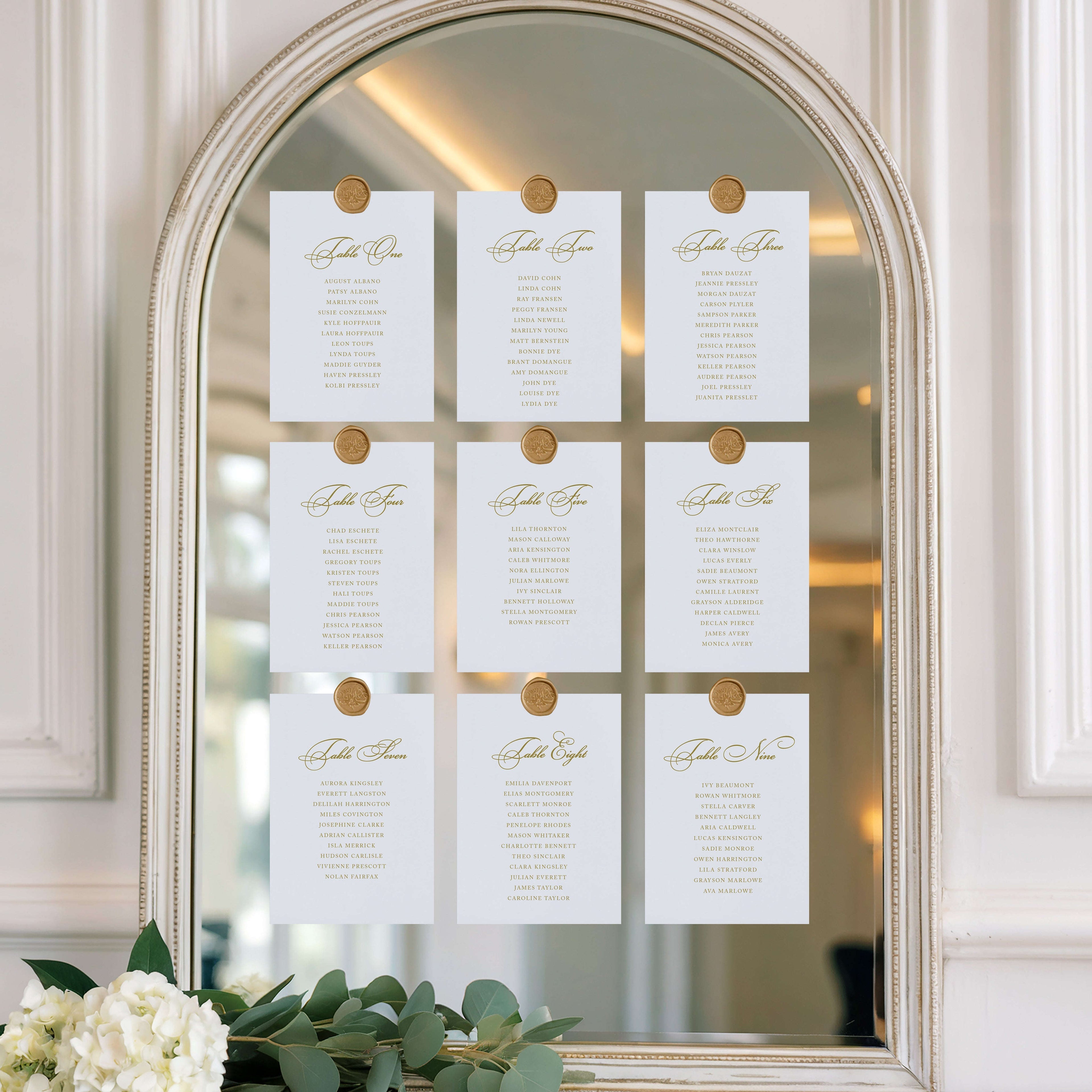 Table Assignment Cards Semi-Custom Collections