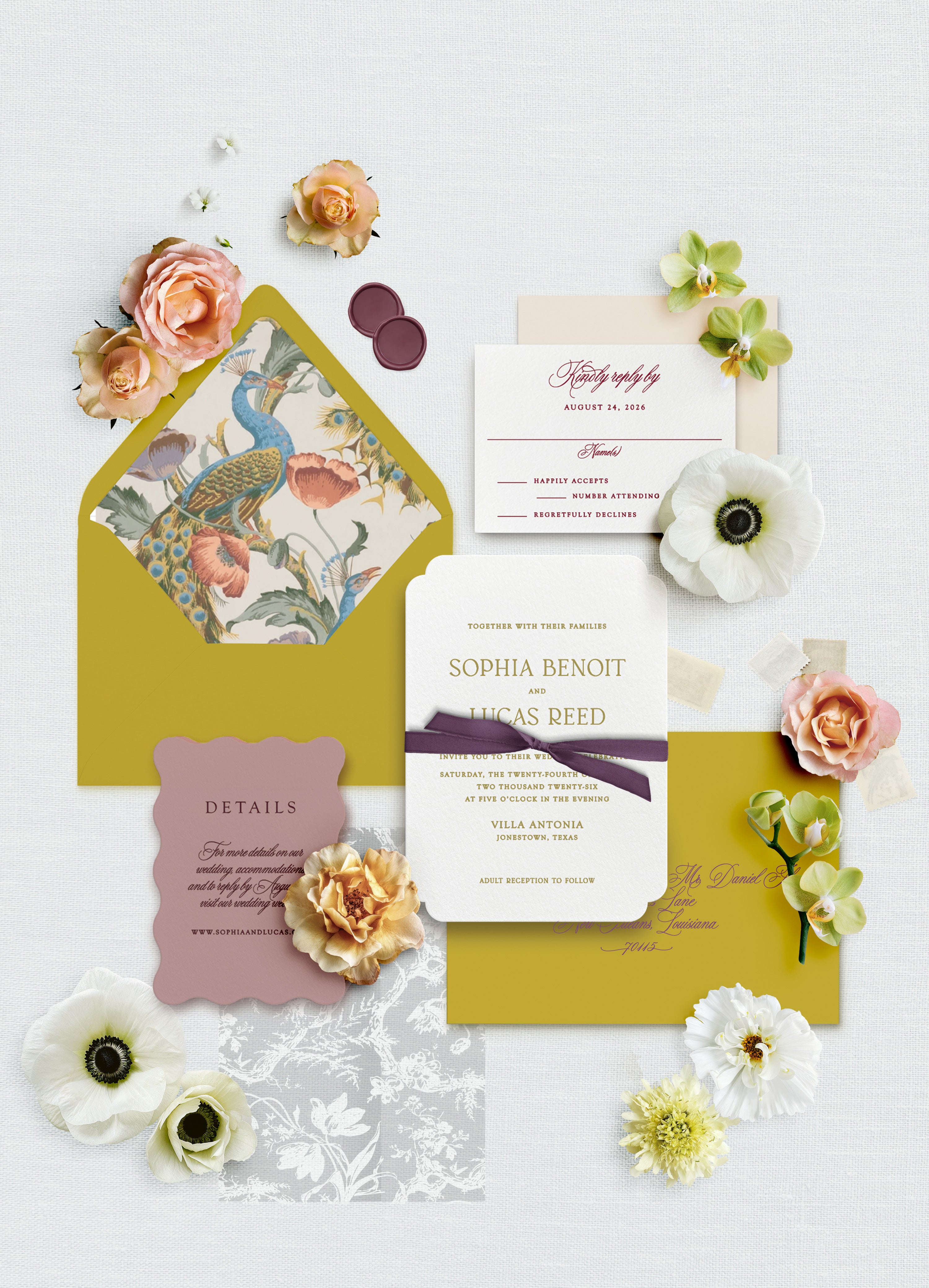 The Florentine Pavone Collection (Mail-In Reply + Details Card) Semi-Custom Collections