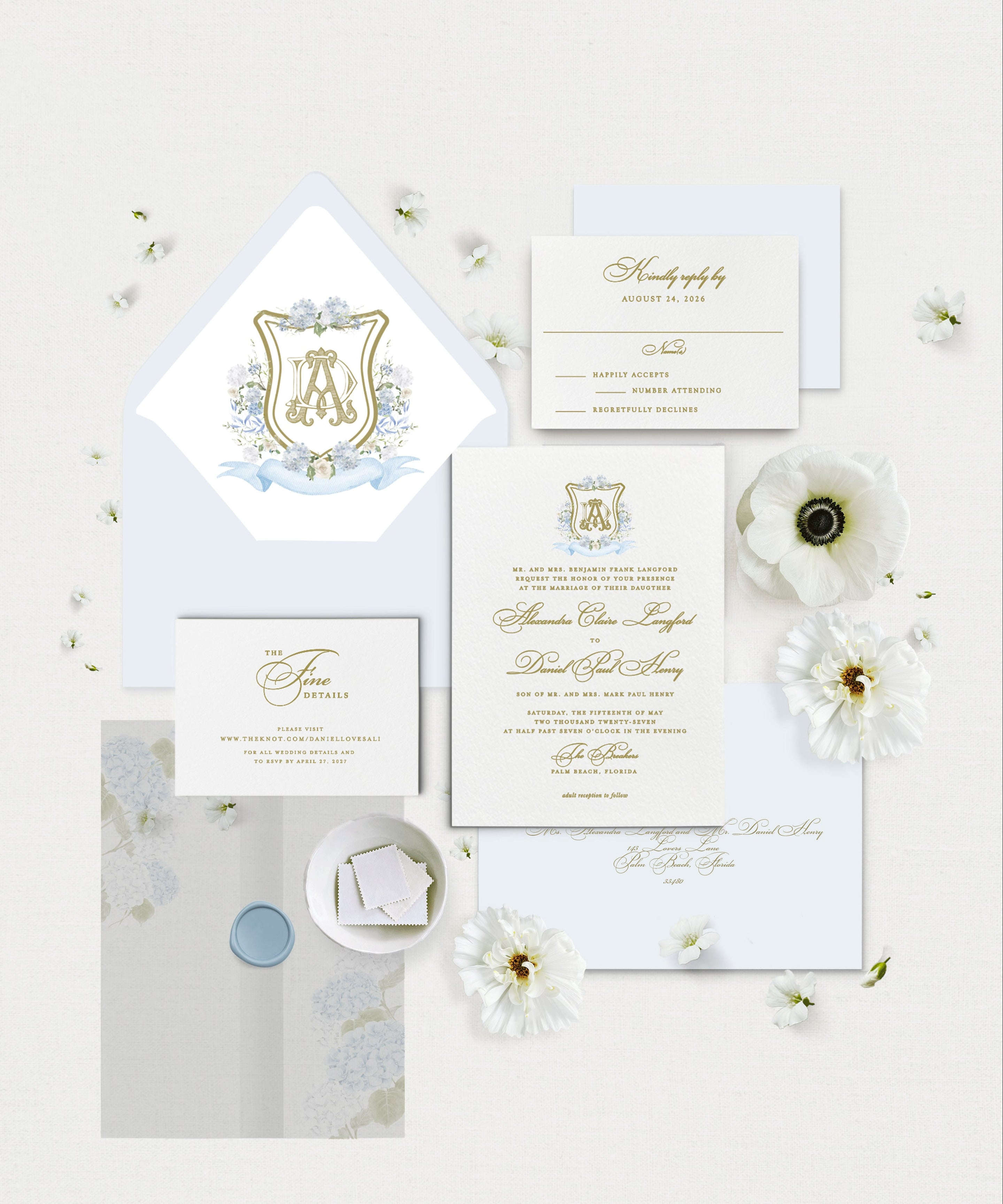 The Hydrangea Garden Collection (Mail-In Reply + Details Card) Semi-Custom Collections