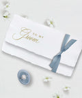 To my Groom Wedding Day Letter, Handmade Paper, Silk Ribbon Semi-Custom Collections
