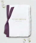 To My Groom Wedding Vow Book, Handmade Paper, Silk Ribbon Semi-Custom Collections