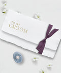 To my Groom Wedding Day Letter, Handmade Paper, Silk Ribbon