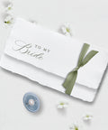 To my Bride Wedding Day Letter, Handmade Paper, Silk Ribbon