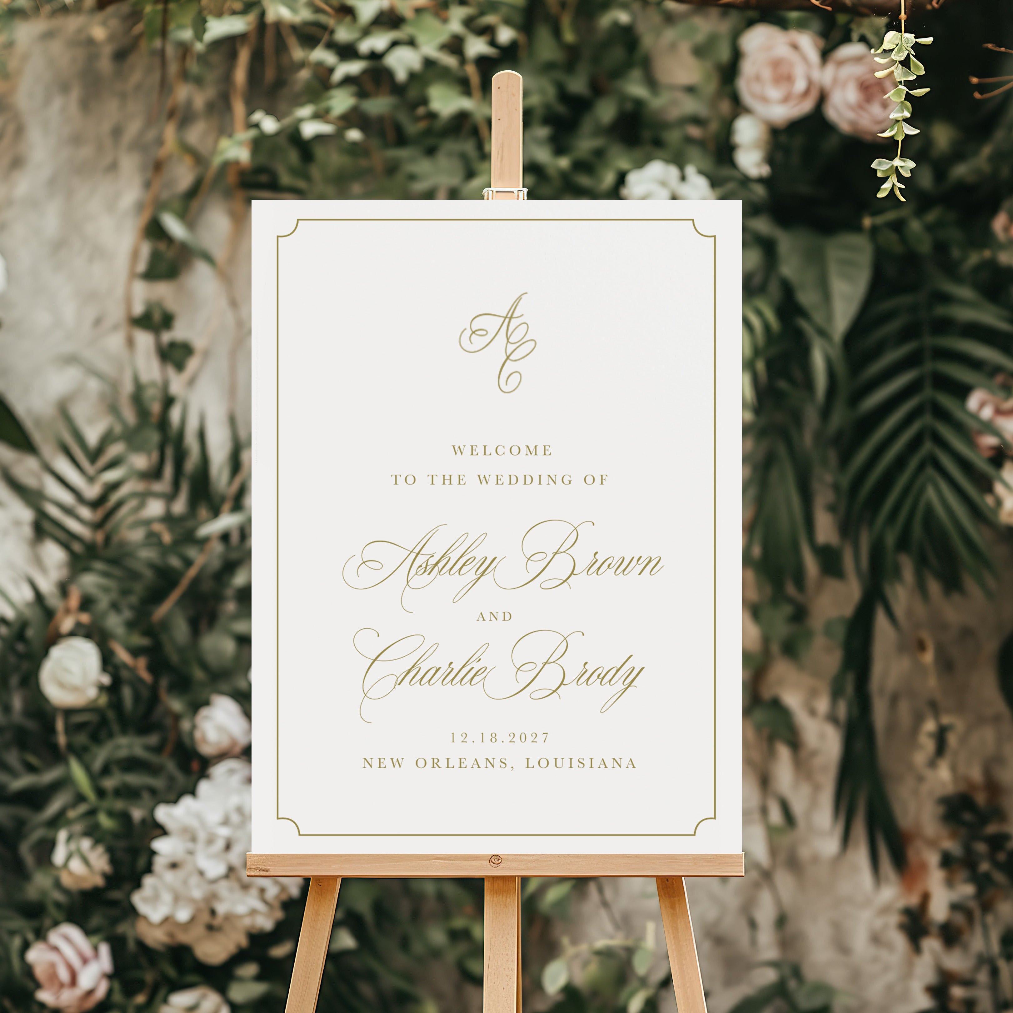 Monogrammed Wedding Welcome Sign - The Venue Edit