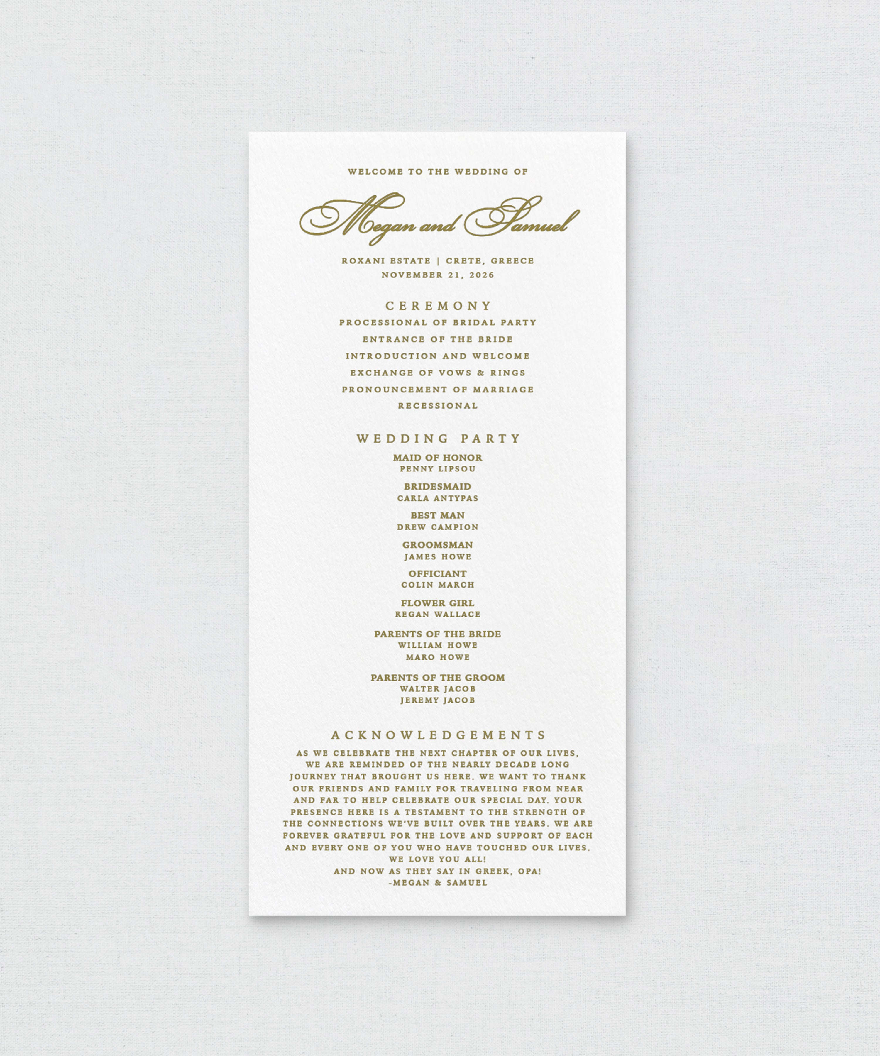 Wedding Program - The Hydrangea Garden Edit Semi-Custom Collections