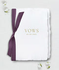 Wedding Vows Handmade Paper Booklet, Silk Ribbon Semi-Custom Collections
